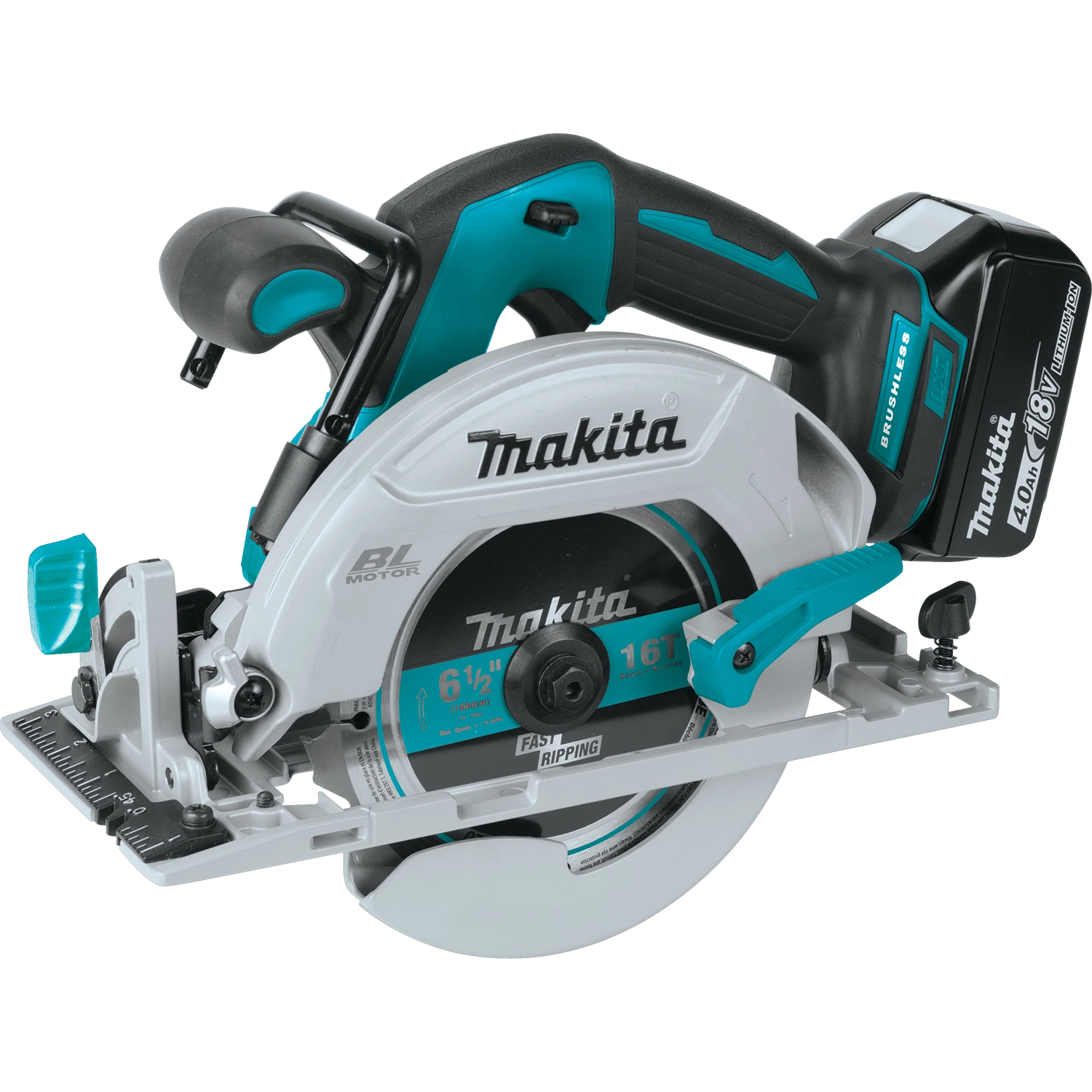 Makita T-01395 blade mounted in circular saw
