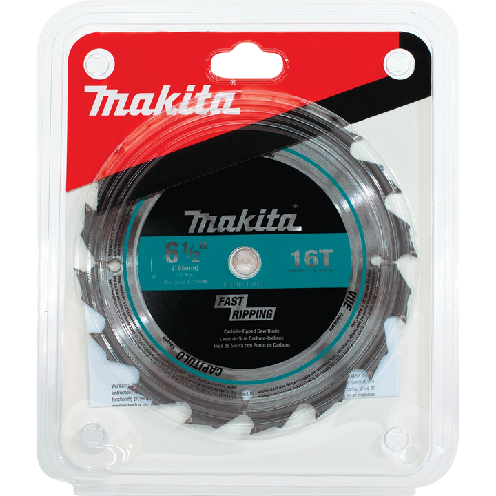 Front of retail package for Makita T-01395 saw blade
