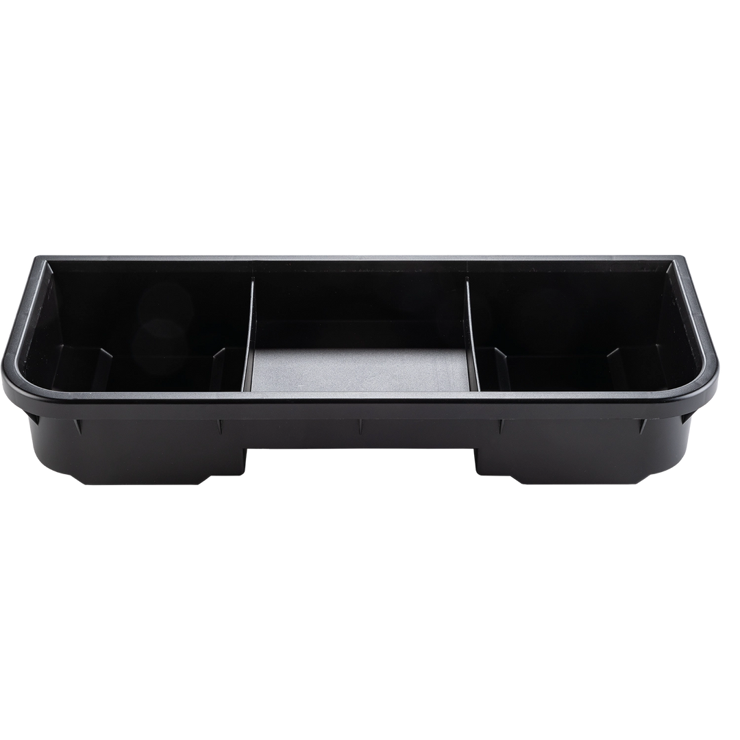 Shallow tray insert with three compartments for small parts organization
