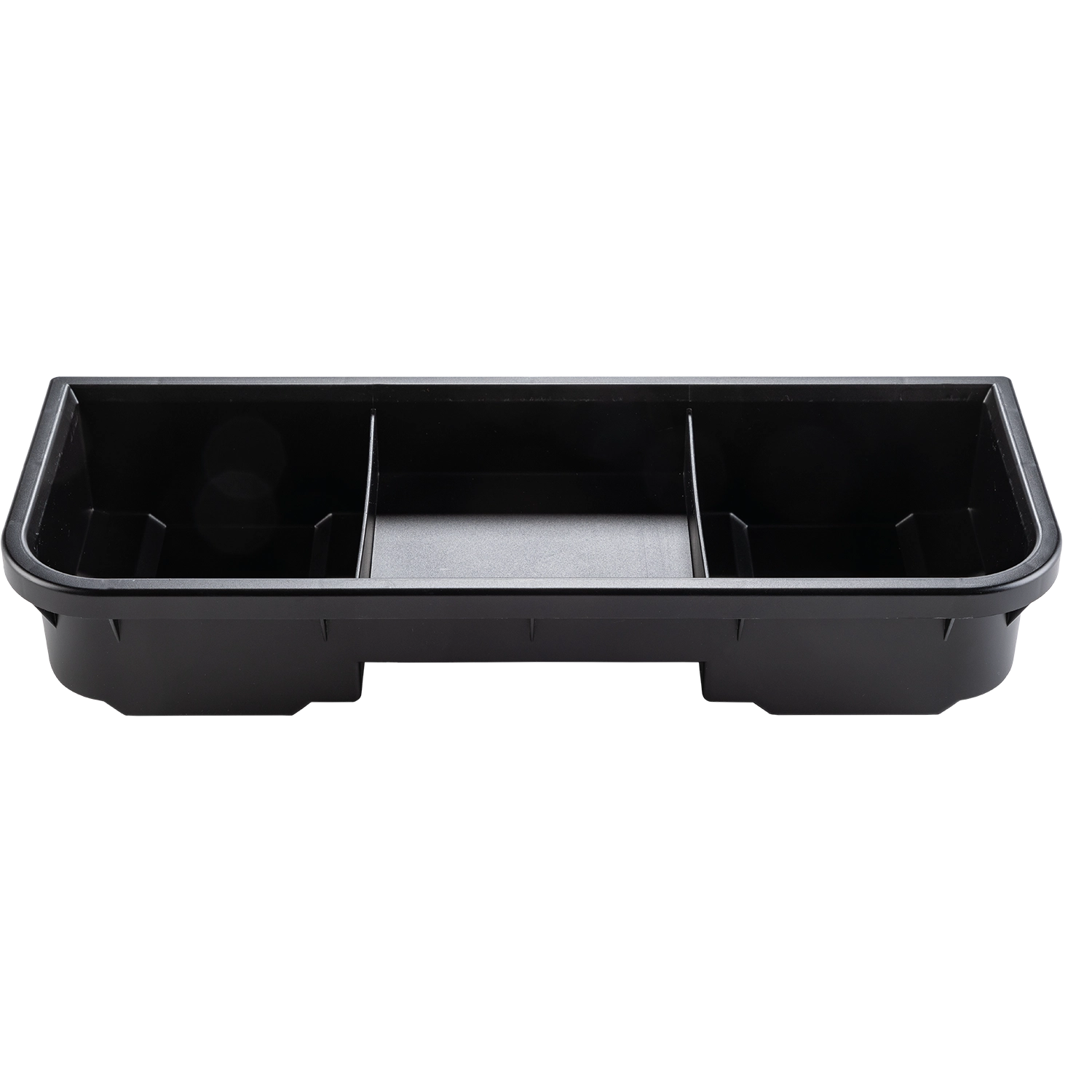 Shallow tray insert with three compartments for small parts organization

