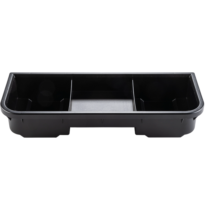 Shallow tray insert with three compartments for small parts organization
