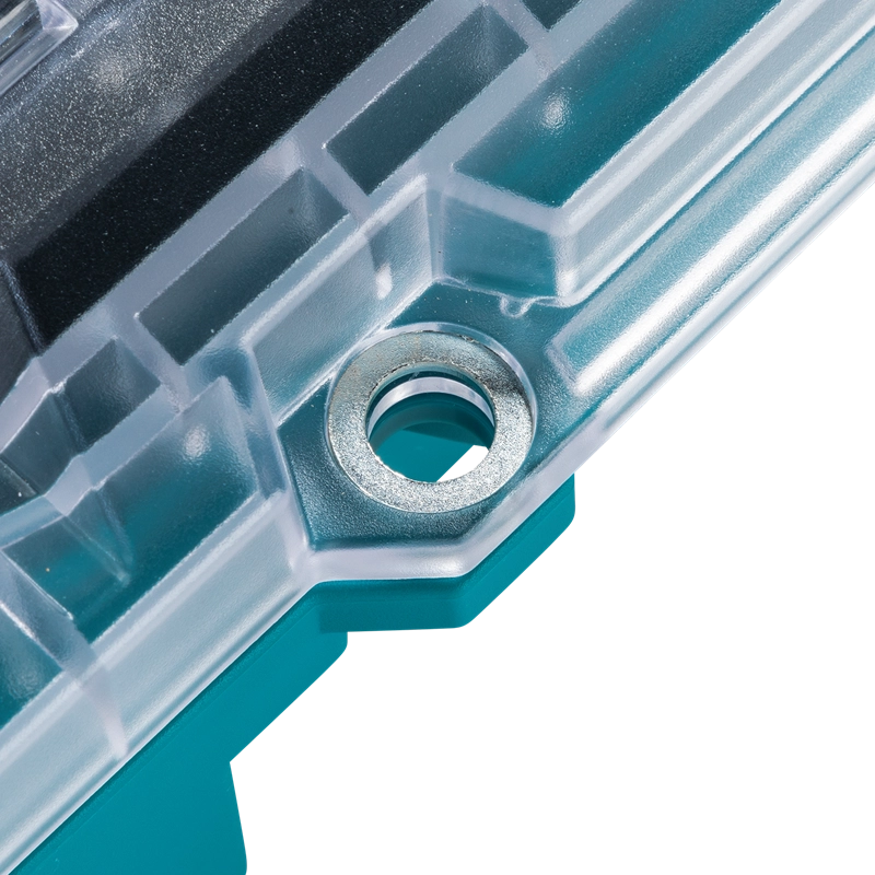 Close-up of metal-reinforced locking point on the Makita T-90059 MAKTRAK™ Organizer for added durability and security

