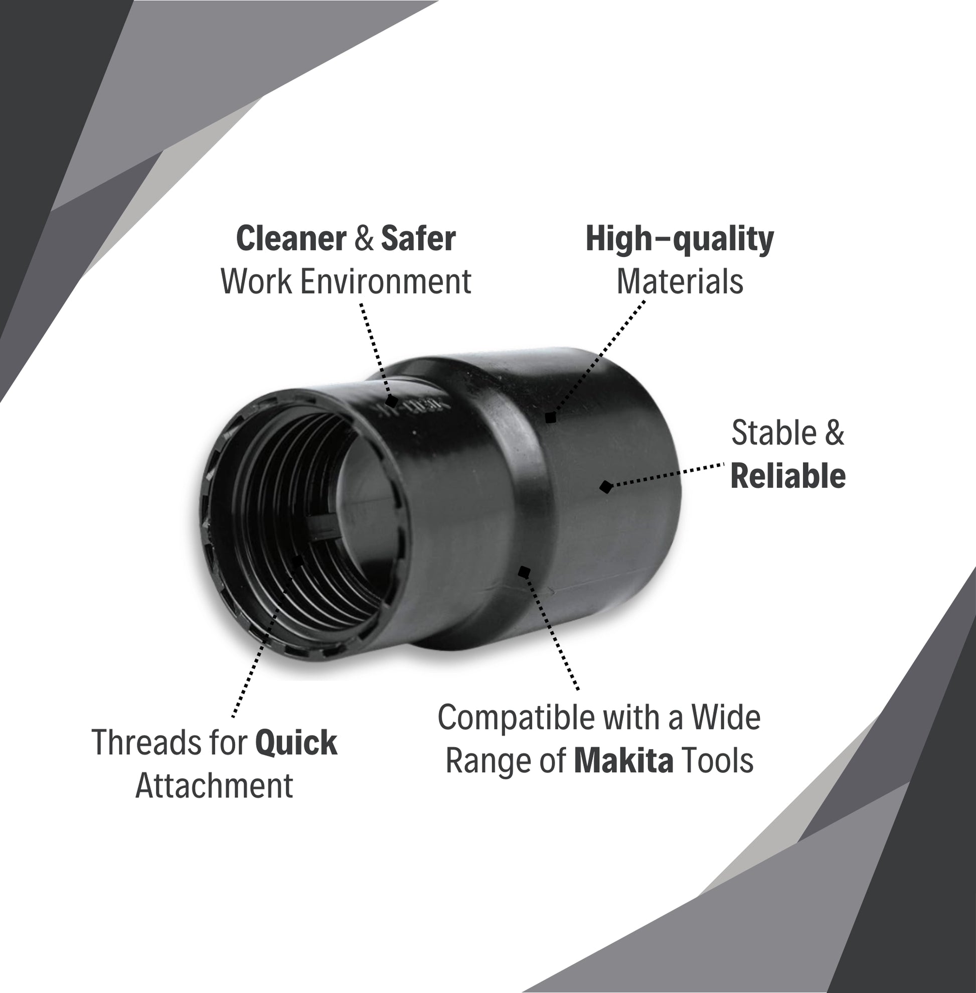 makita tool cuff adapter 38mm features for dust hose connection
