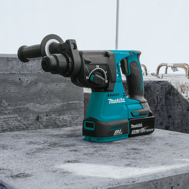 Makita cordless tool in action on an active job site
