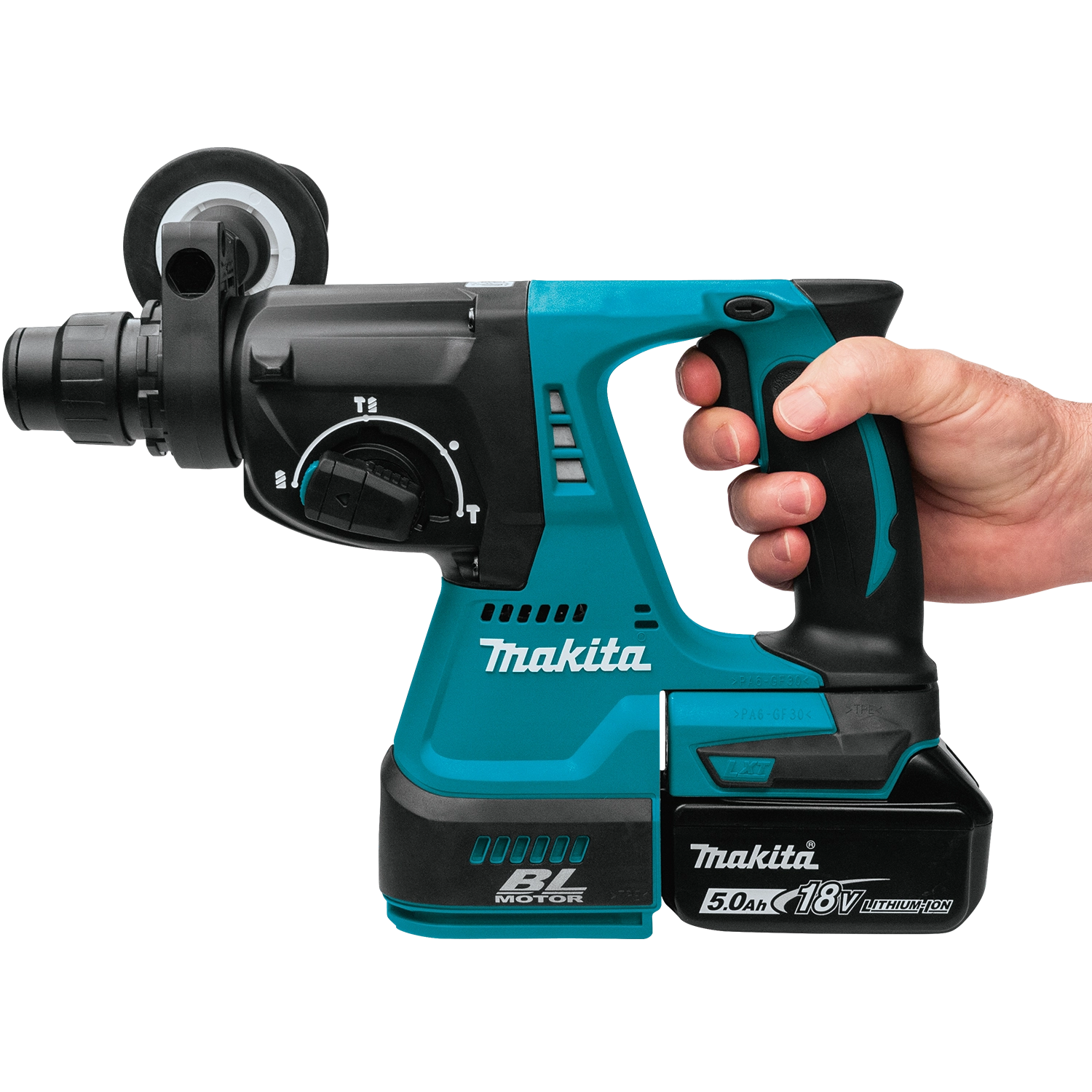 Side profile view of Makita cordless tool showing compact and balanced design

