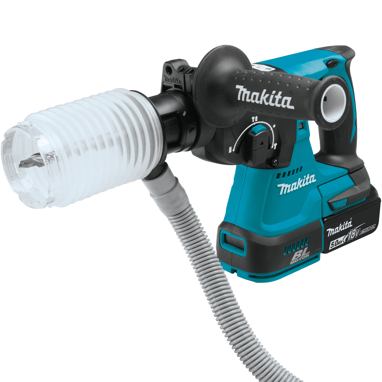 Makita vacuum cup attachment shown for dust collection and debris control
