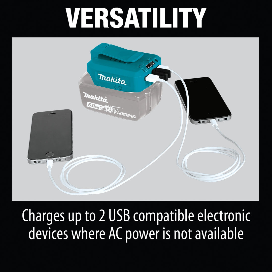 Makita adapter emphasizing multi-device versatility
