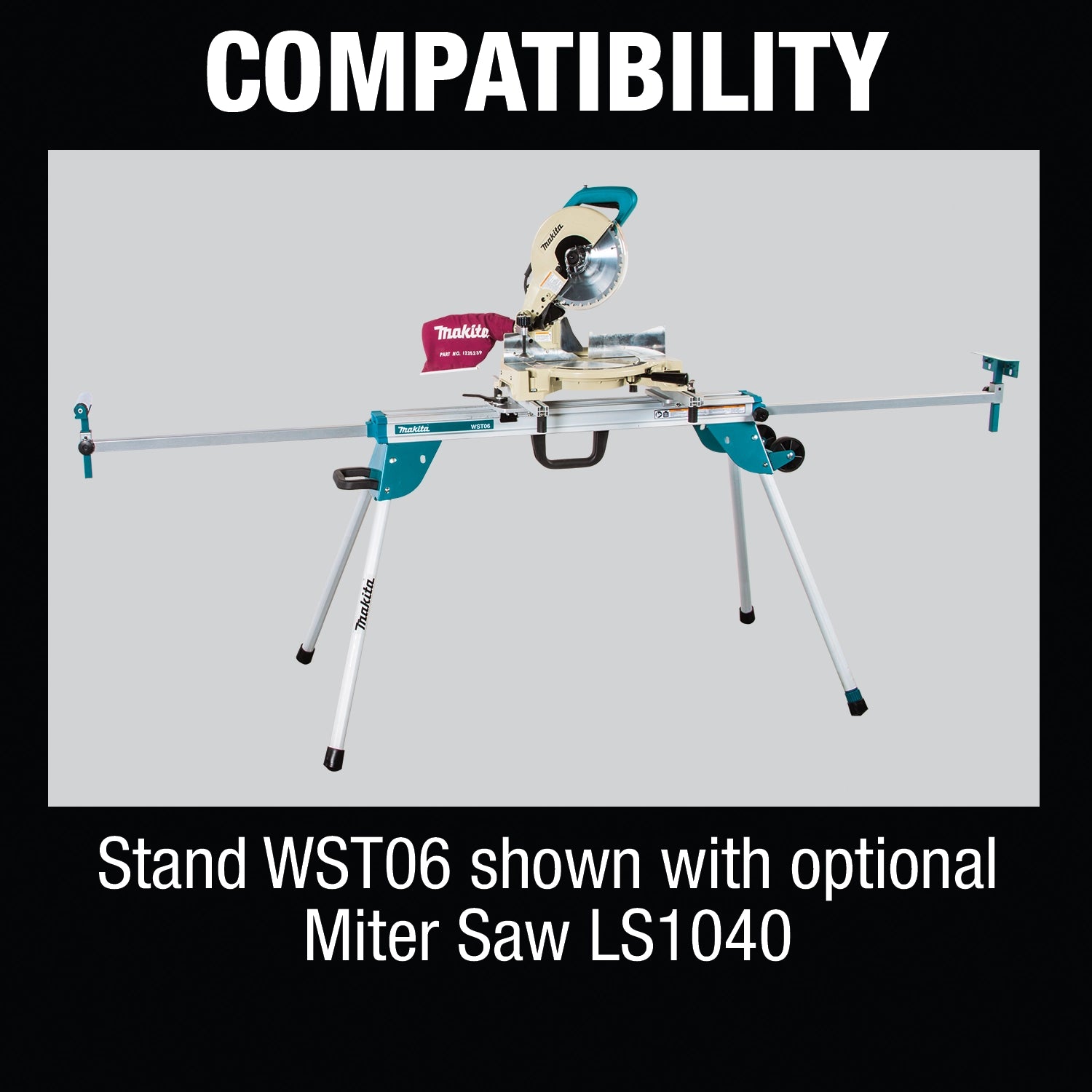 Makita LS1040 mounted on WST06 for trim or framing cuts
