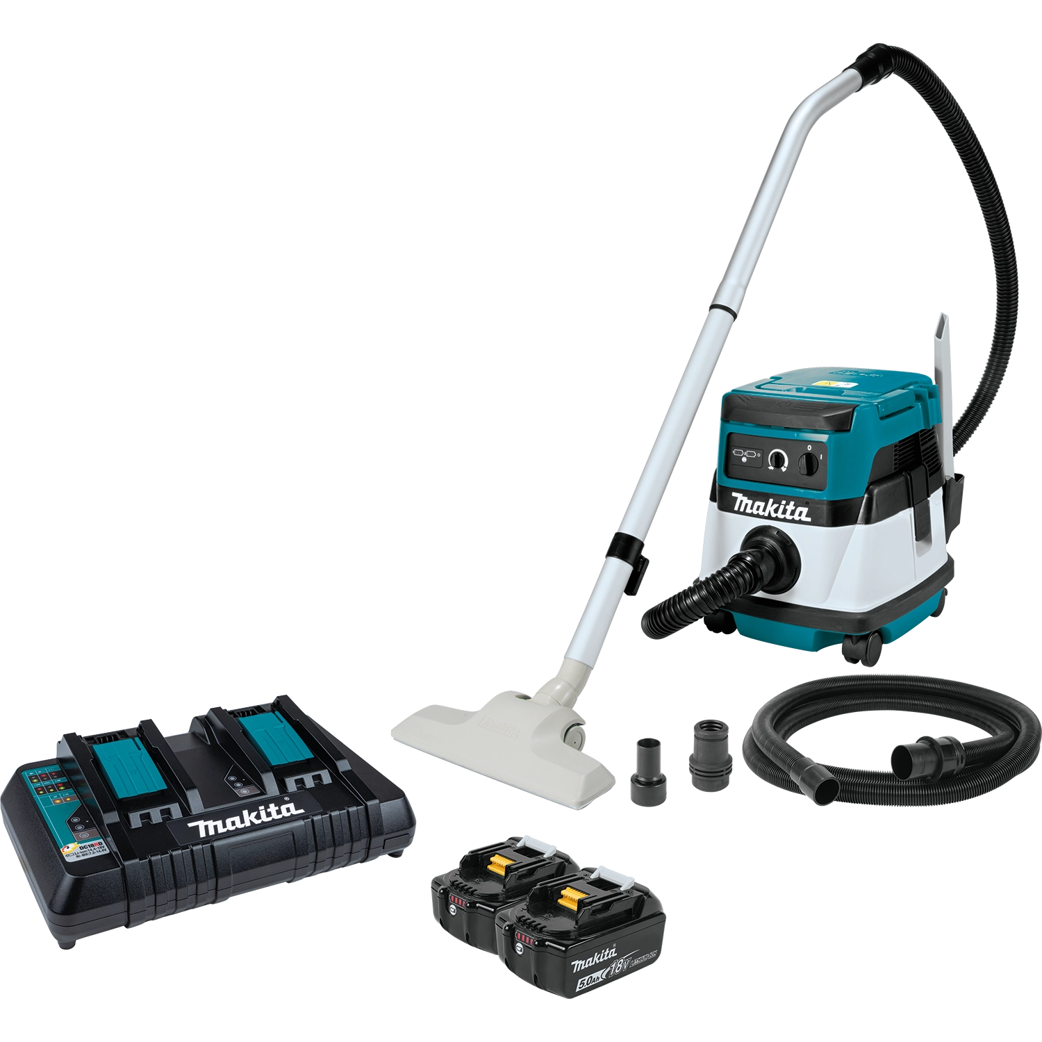 Makita 36V HEPA dust extractor kit with all accessories included
