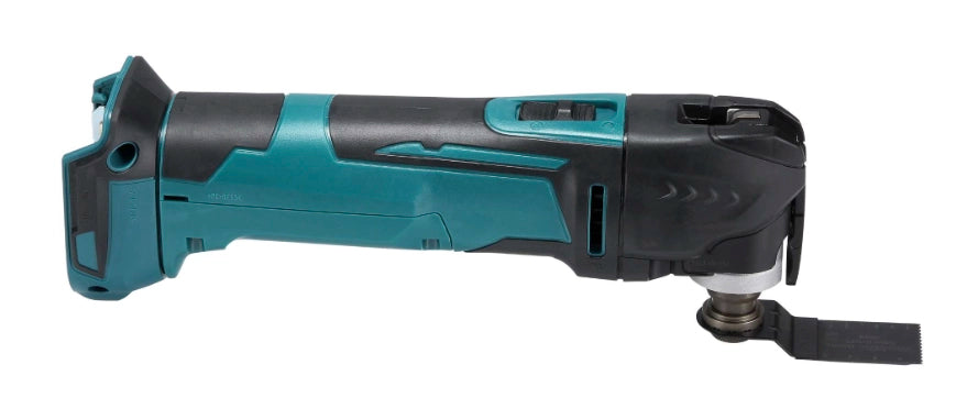 Right-side view of Makita 18V LXT Multi-Tool with vent and label visible
