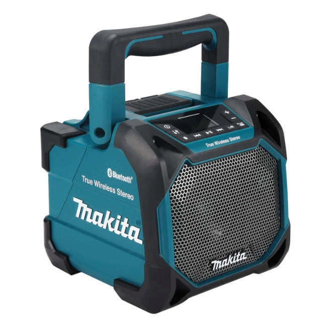 Right angle view of Makita XRM11 with handle in upright position

