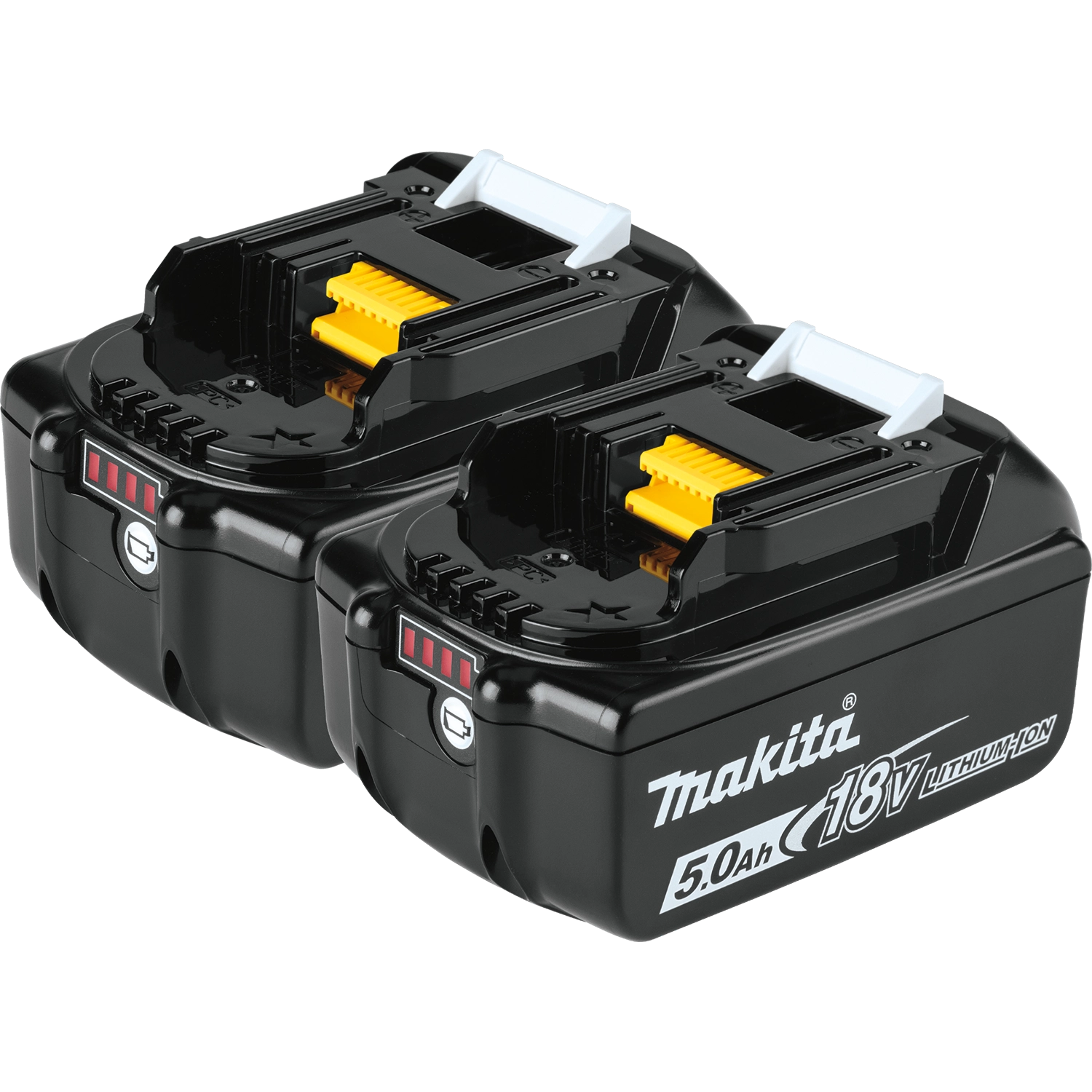 Pair of Makita 18V LXT 5.0Ah batteries included with the combo kit
