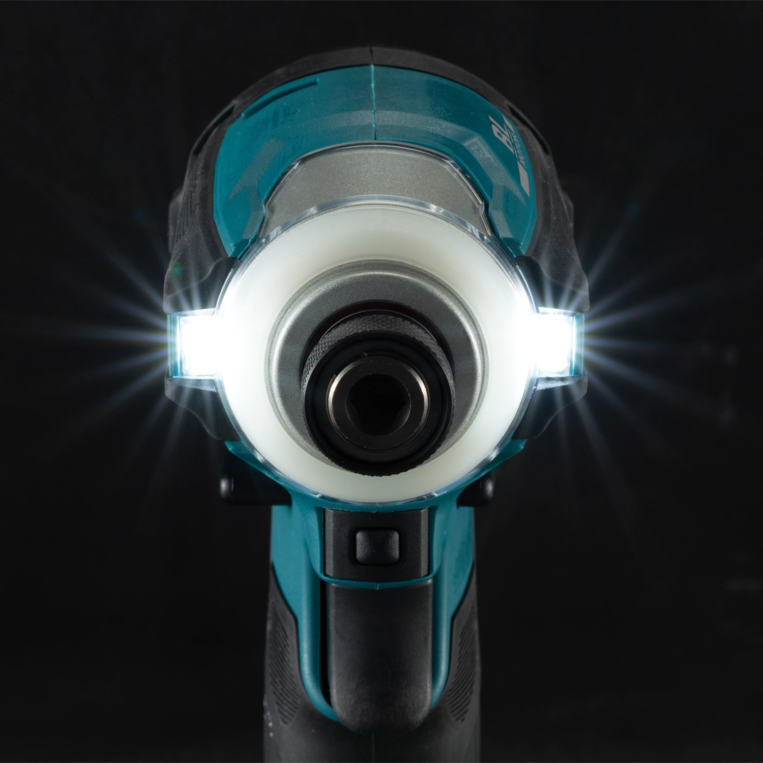Built-in LED work lights activated on Makita tools
