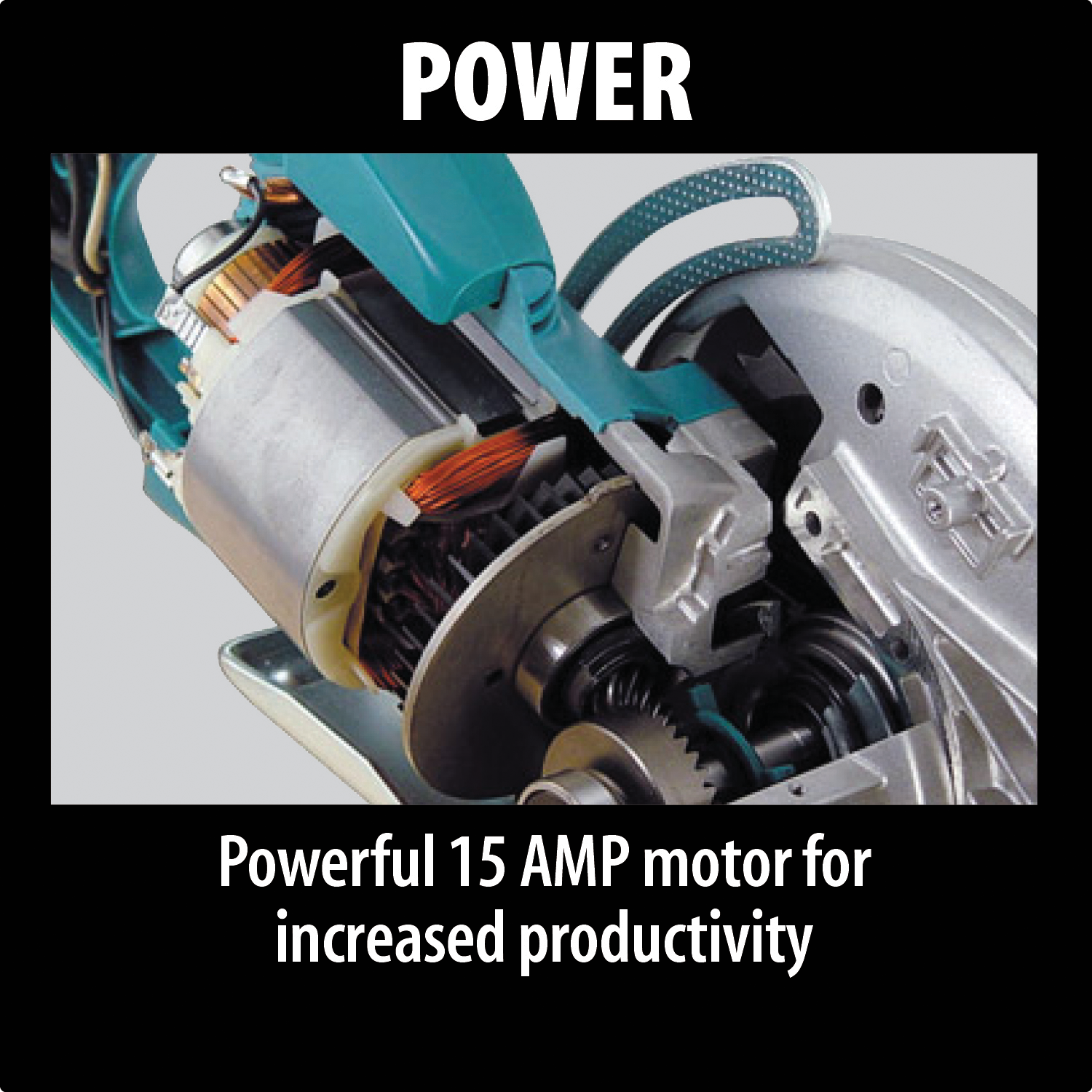 Makita Hypoid Saw delivering consistent power at construction site
