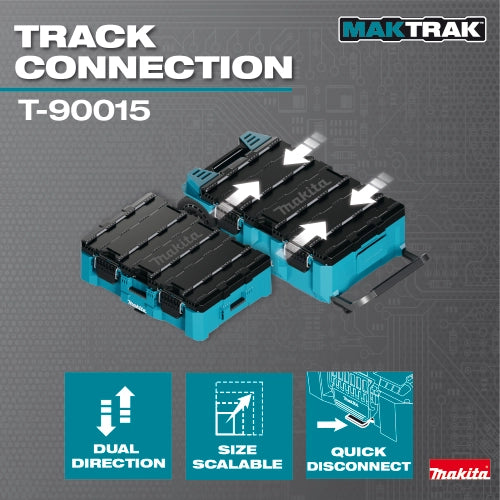 Track connection detail for MAKTRAK modular linking system
