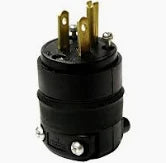 LEVITON 515PR : 2P3W RUB-GRDG PLUG 15A125V Male Cord End