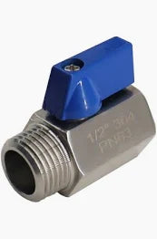 1/4" Stainless Steel Mini Ball Valve – F x M NPT (316)