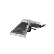 Front left view of the Mytee 8400P Air Lite Upholstery Tool with clear head and ergonomic handle for detailed fabric cleaning