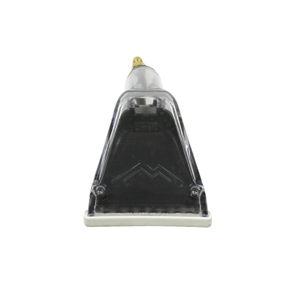 Front view of the Mytee 8400P Air Lite Upholstery Tool showing clear plastic head and spray nozzle