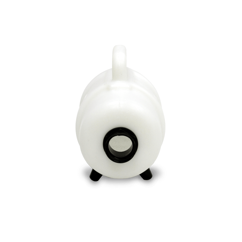 Front view of Mytee F200B Lint Hog with lid removed exposing internal filter area
