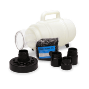 All components included with Mytee F200B Lint Hog shown disassembled for clarity
