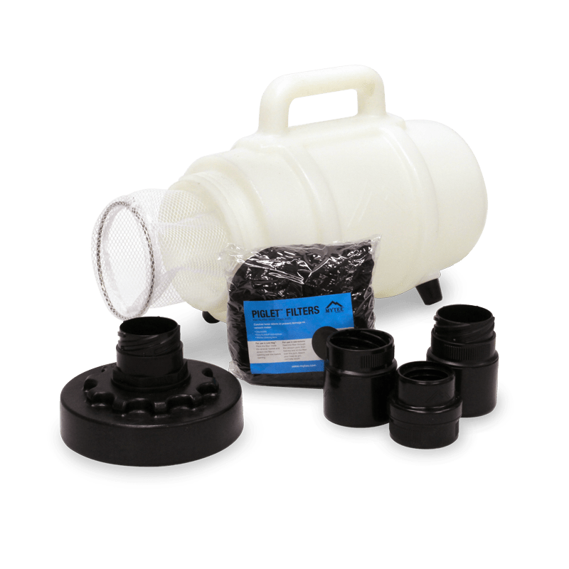 All components included with Mytee F200B Lint Hog shown disassembled for clarity
