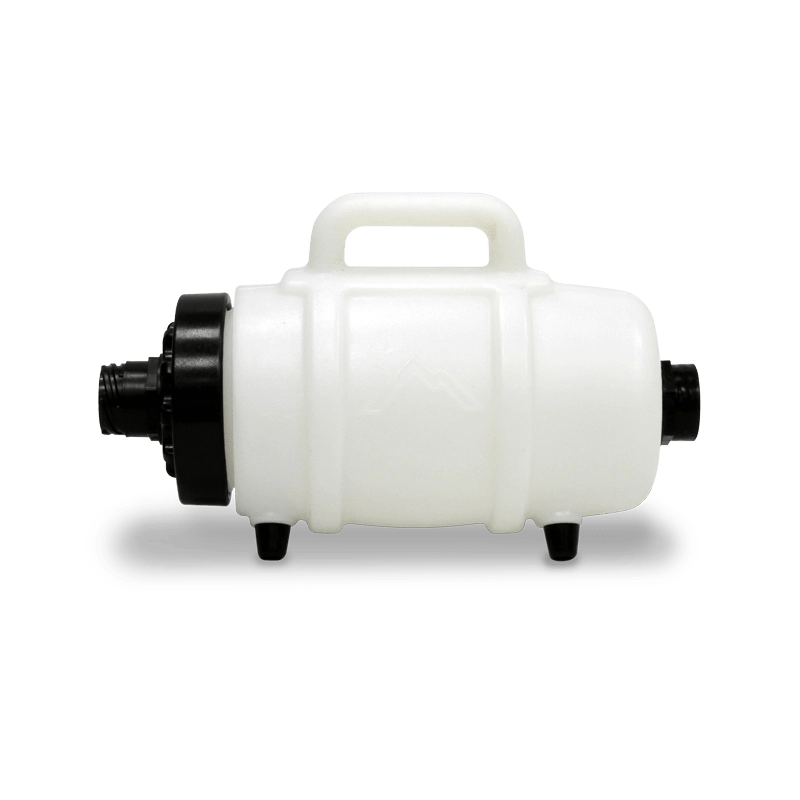 Side profile of Mytee F200B Lint Hog showing compact cylindrical design
