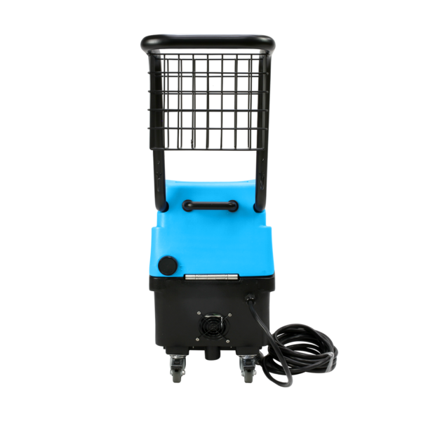 Rear view of the Mytee Focus Vapor Steamer showing the power cord and tank access
