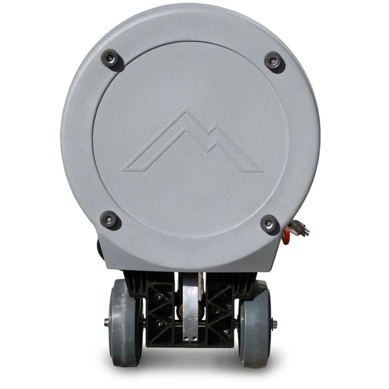 Bottom view of Mytee T-REX Jr. rotary extractor showing brush system and vacuum slots


