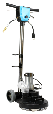 Mytee T-Rex Jr. Rotary Carpet Extractor front-right angle on wheels

