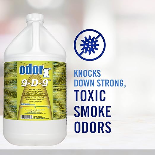 Graphic text stating "Controls Toxic Smoke and Odors"
