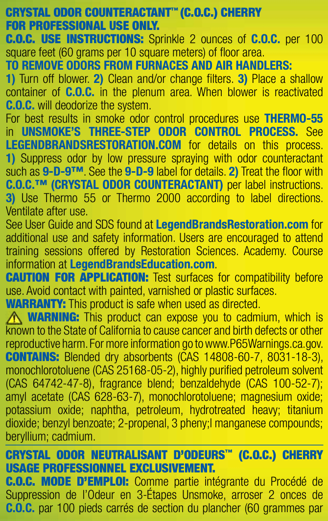 ODORx Crystal Odor Counteractant Commercial Cherry (COC)