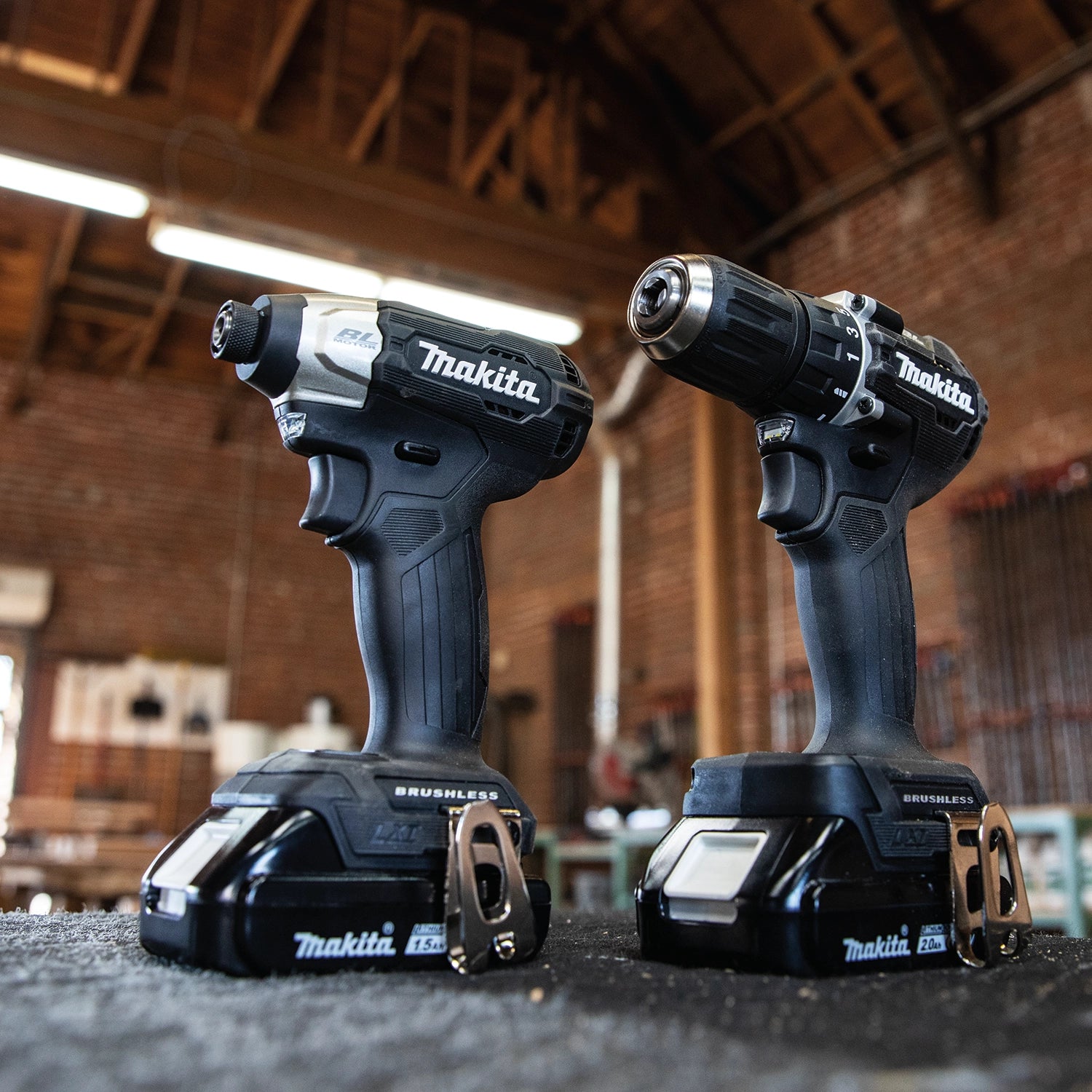 makita 18v lxt sub-compact tools in use on active construction job site
