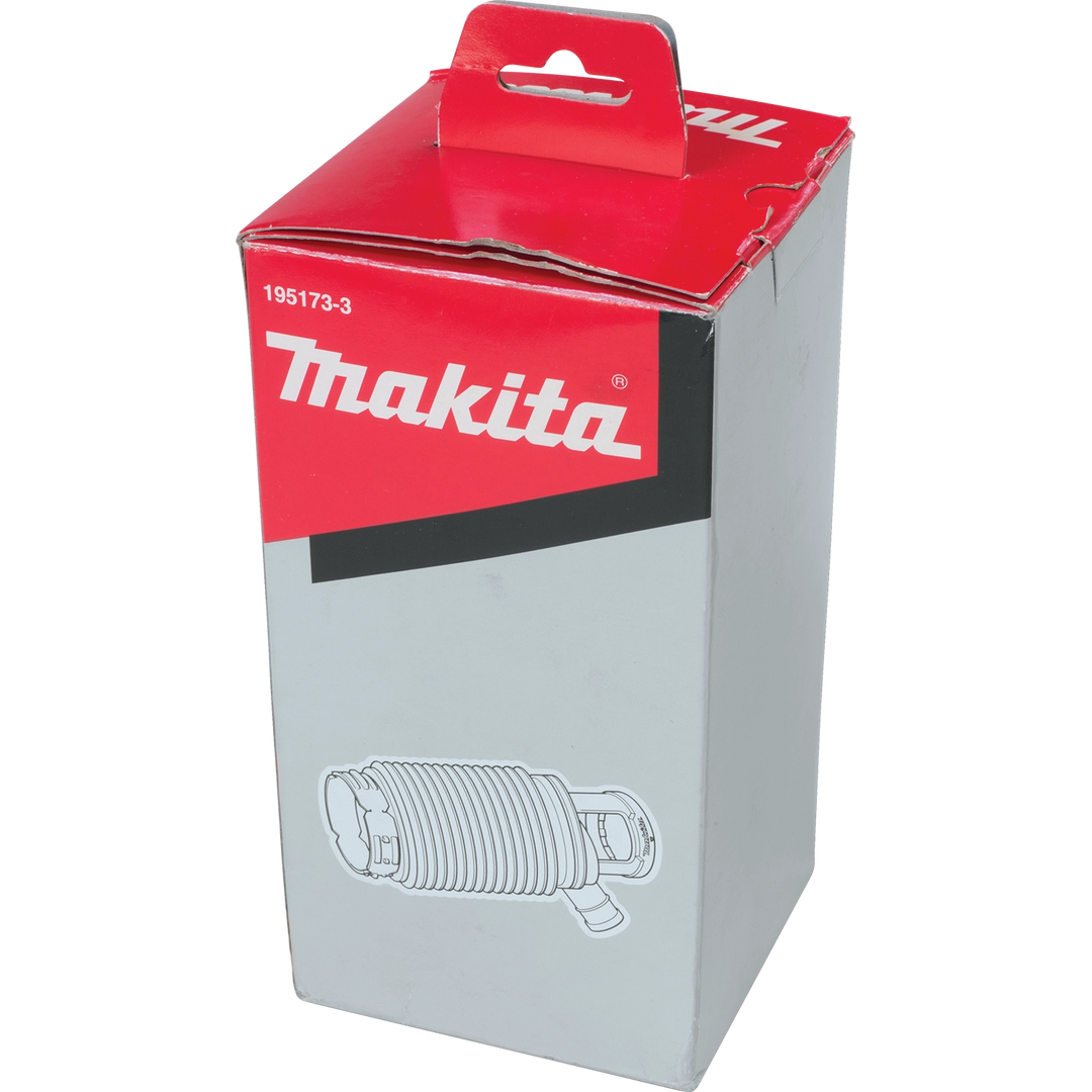 makita dust extraction cup in sealed retail packaging with product specs visible

