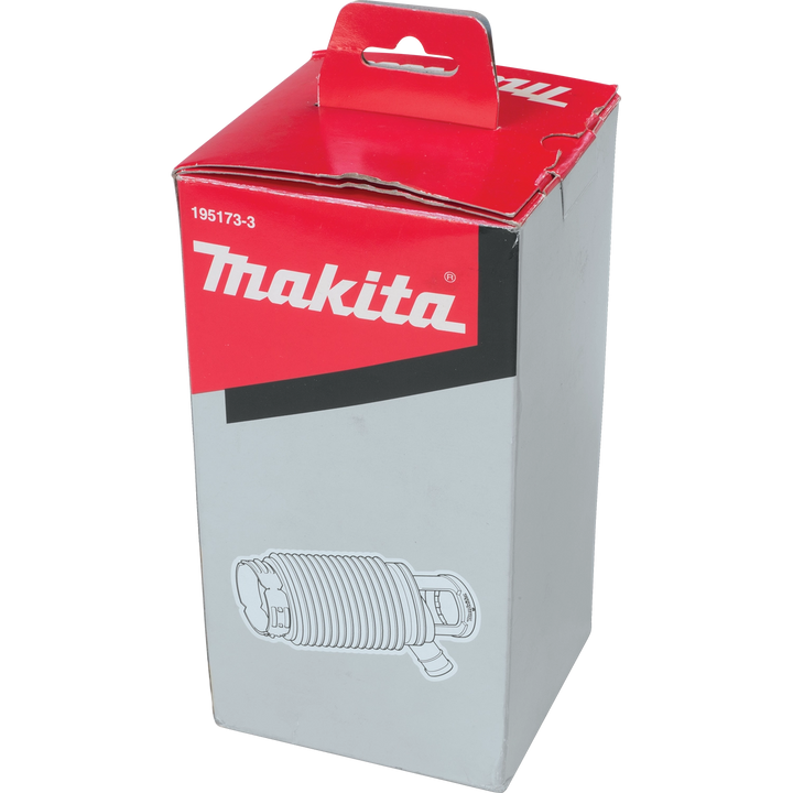 makita dust extraction cup in sealed retail packaging with product specs visible
