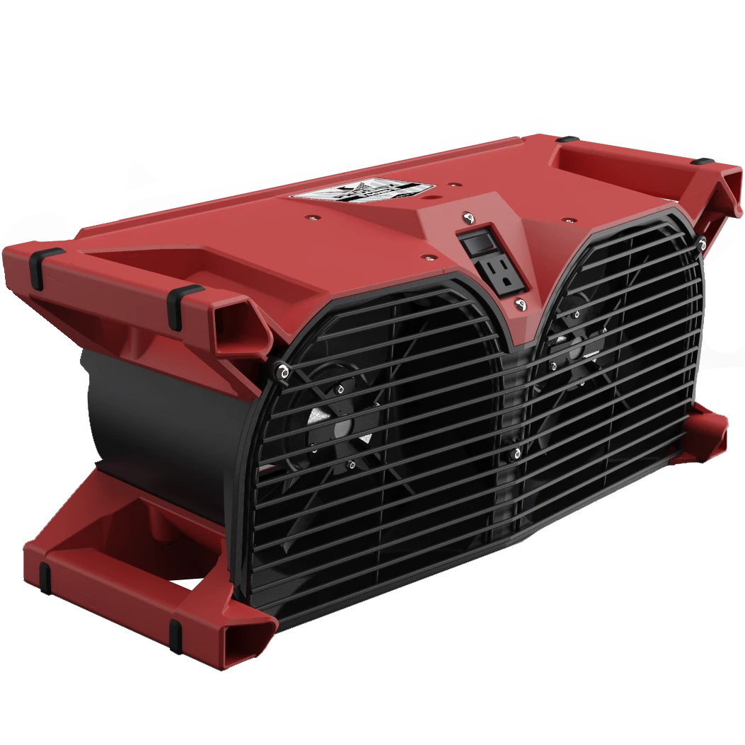 Phoenix Focus II axial air mover showing fan and compact design