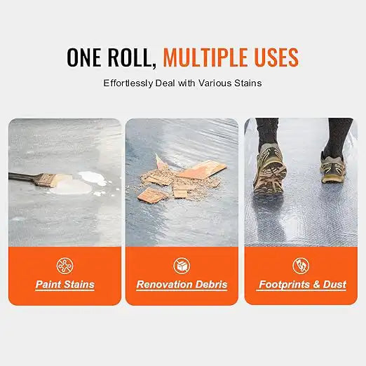 Presto 36" carpet film shown across various job types including moving, painting, and remodeling
