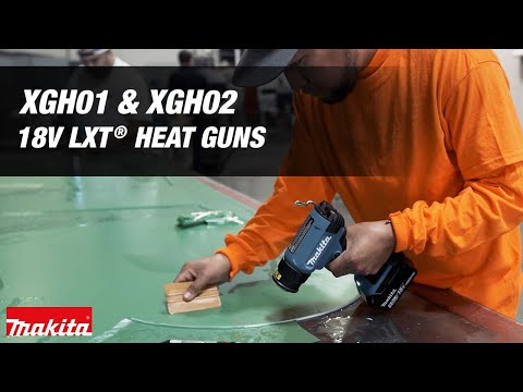 video demonstration of makita 18v lxt cordless heat gun features and applications
