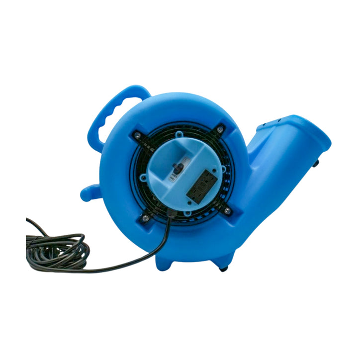 Angled view of Pro-Dri 2.9 Amp air mover with 3-speed control dial visible