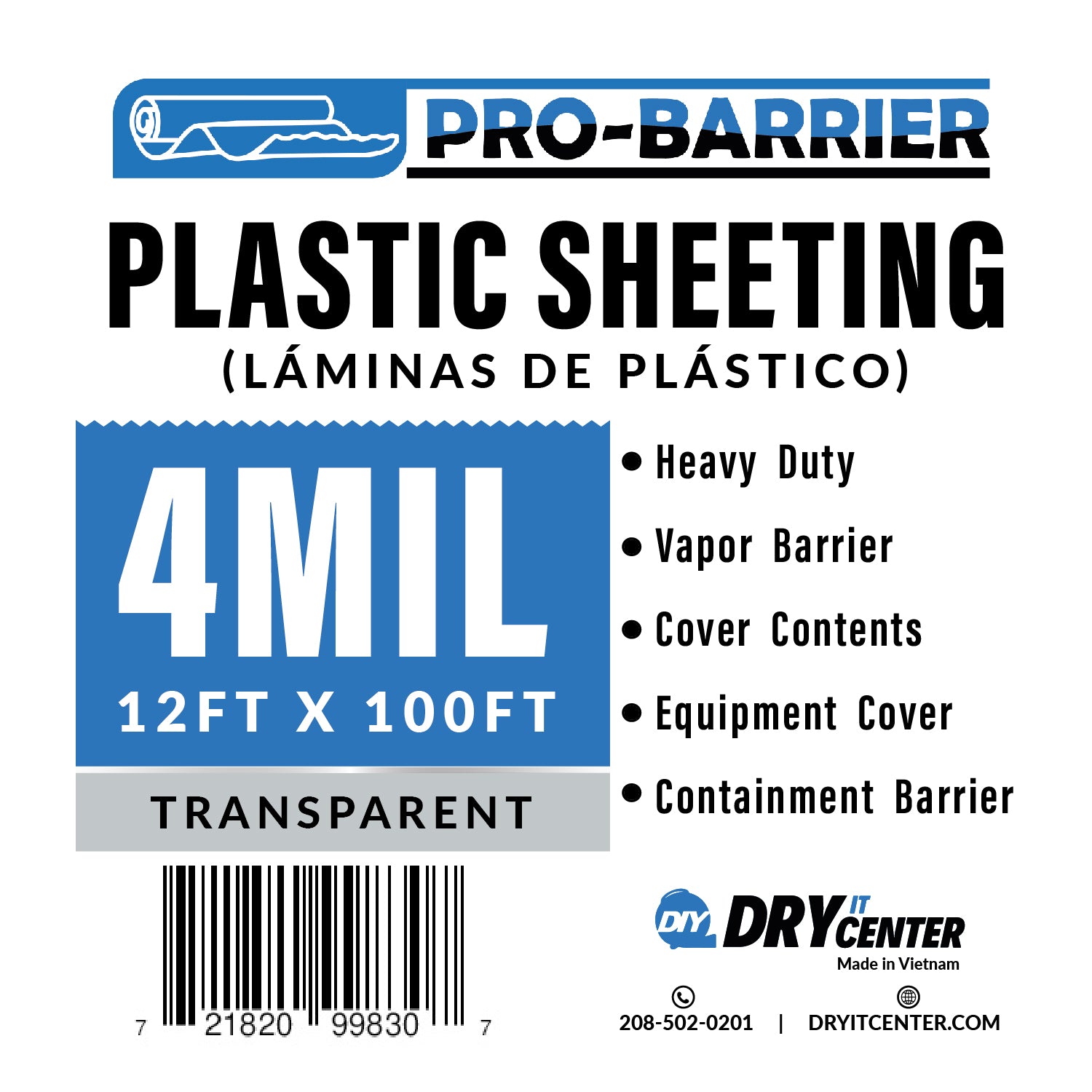 Pro-Barrier Plastic Sheeting – Heavy-Duty Poly Moisture Barrier