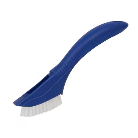 Front view of QEP Grout Cleaning Brush showcasing nylon bristles and compact size
