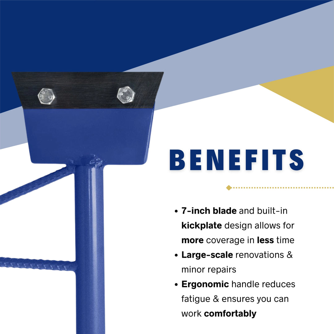 QEP floor scraper benefits include kick-assisted power and efficient flooring removal
