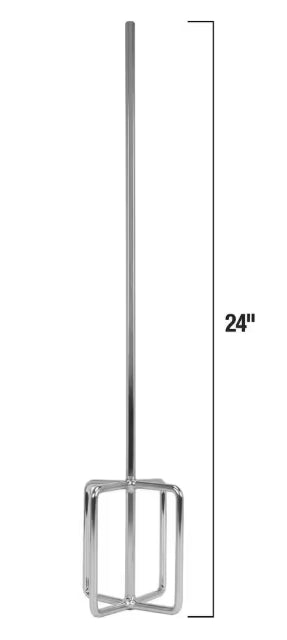 QEP Super Mixer Paddle placed next to scale indicator for size reference
