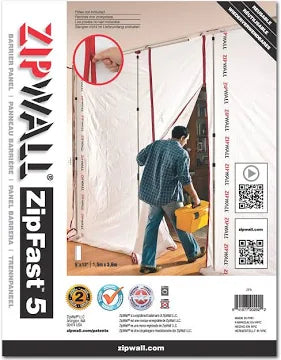 ZipFast Reusable Barrier Panel 5' – Standard Dust Containment Panel