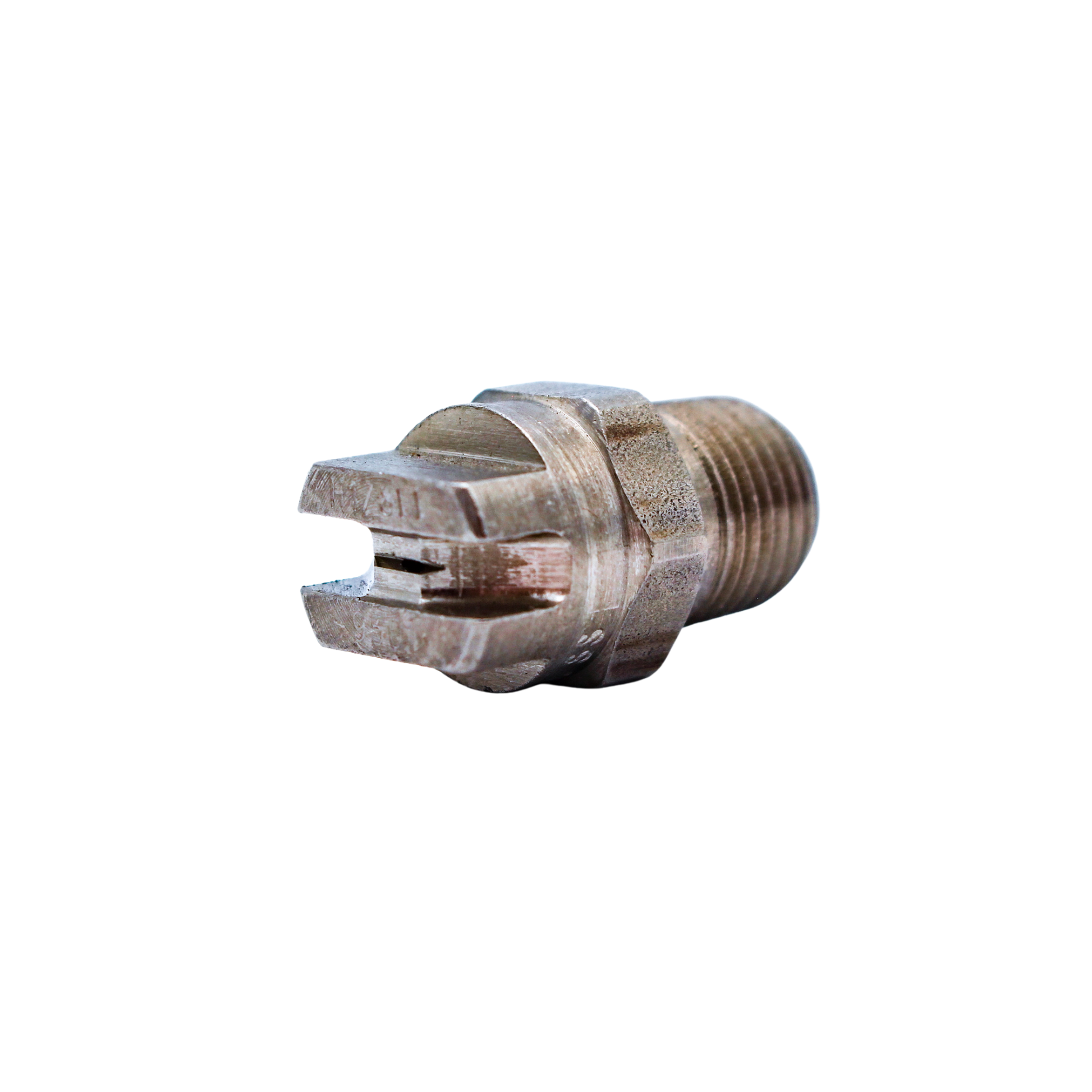 right angle view showing side threads and spray slot
