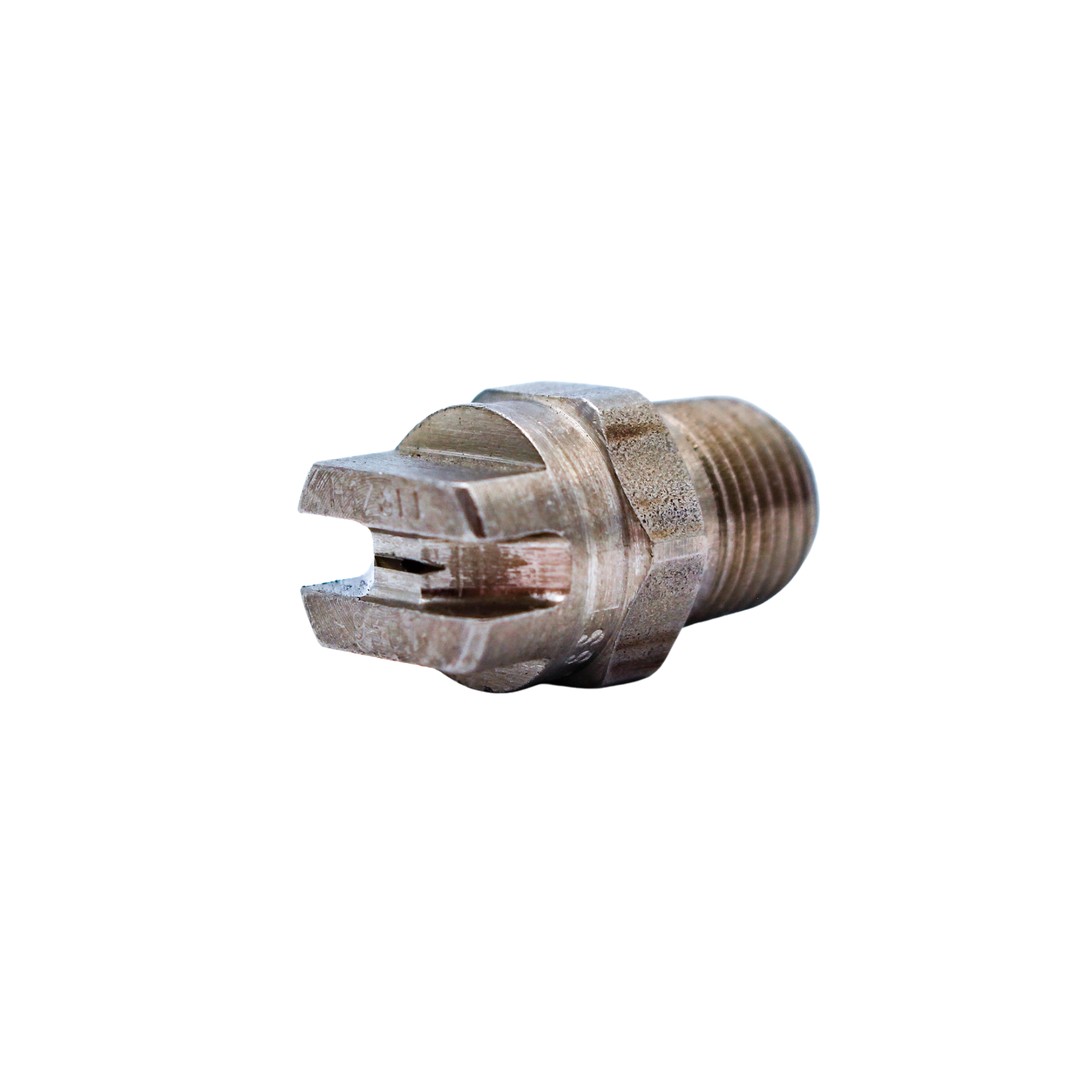 right angle view showing side threads and spray slot
