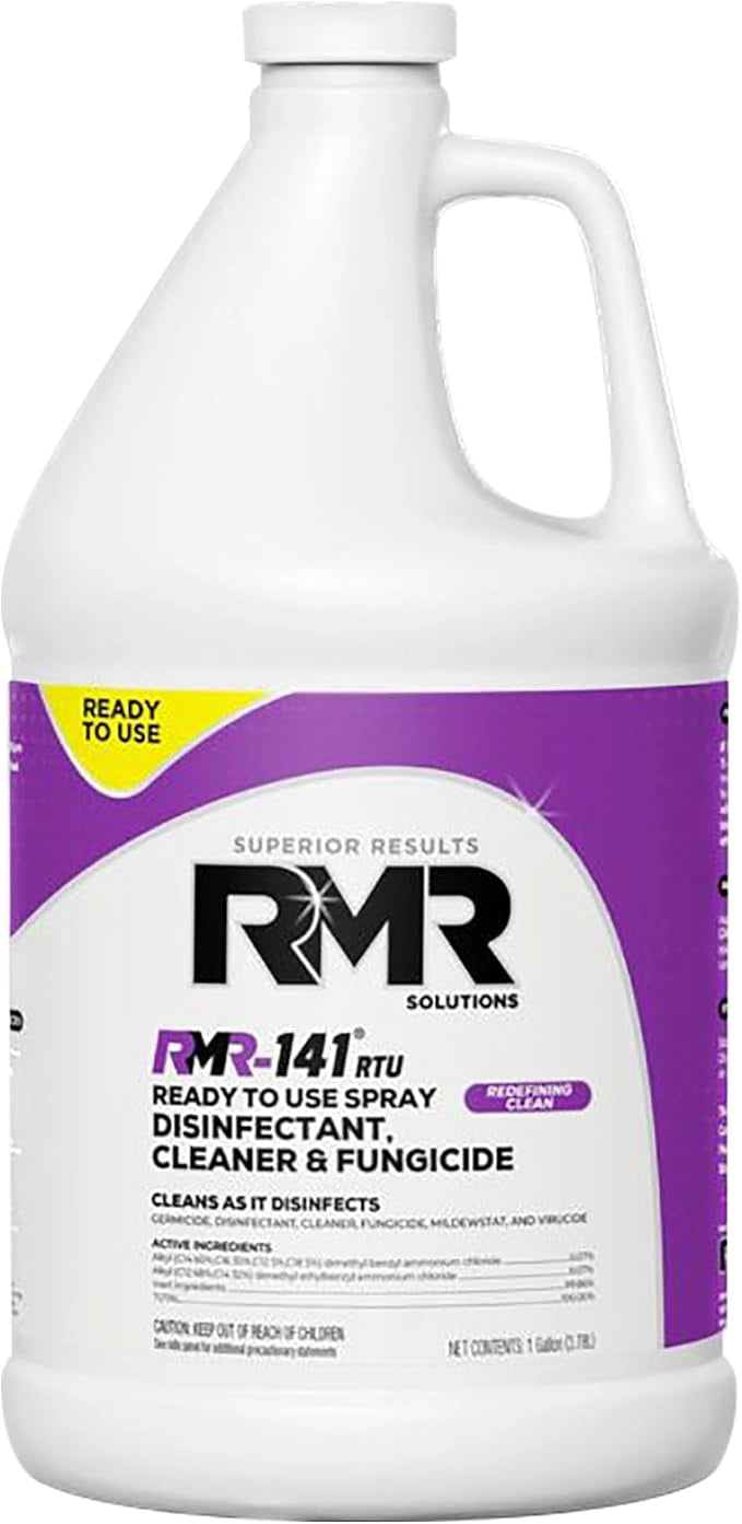 Front view of RMR-141 RTU Disinfectant jug showing label and handle
