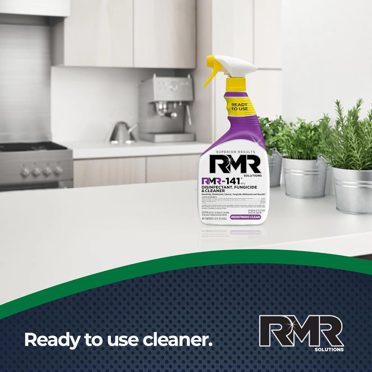 RMR-141 RTU disinfectant bottle labeled “Ready to Use”
