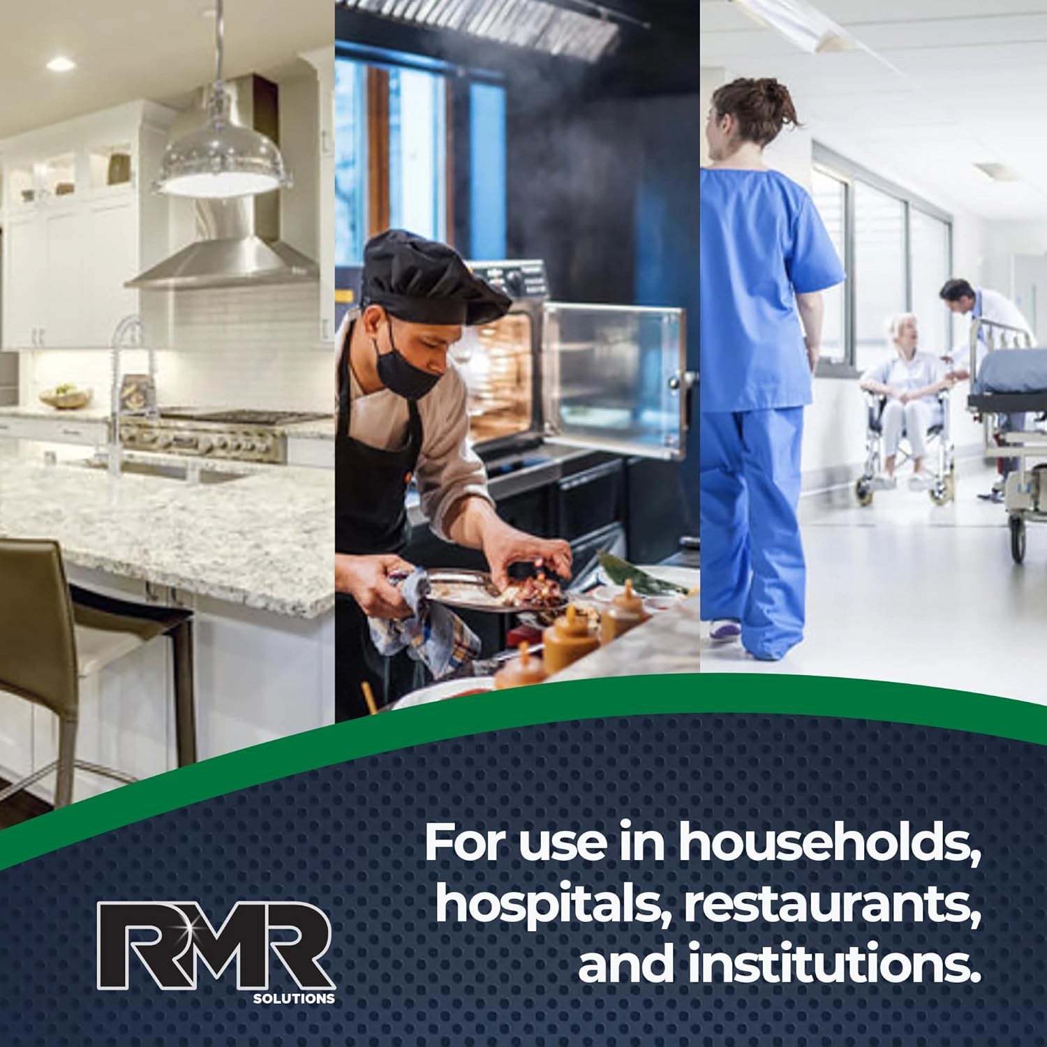 Visual guide of recommended locations to use RMR-141 disinfectant
