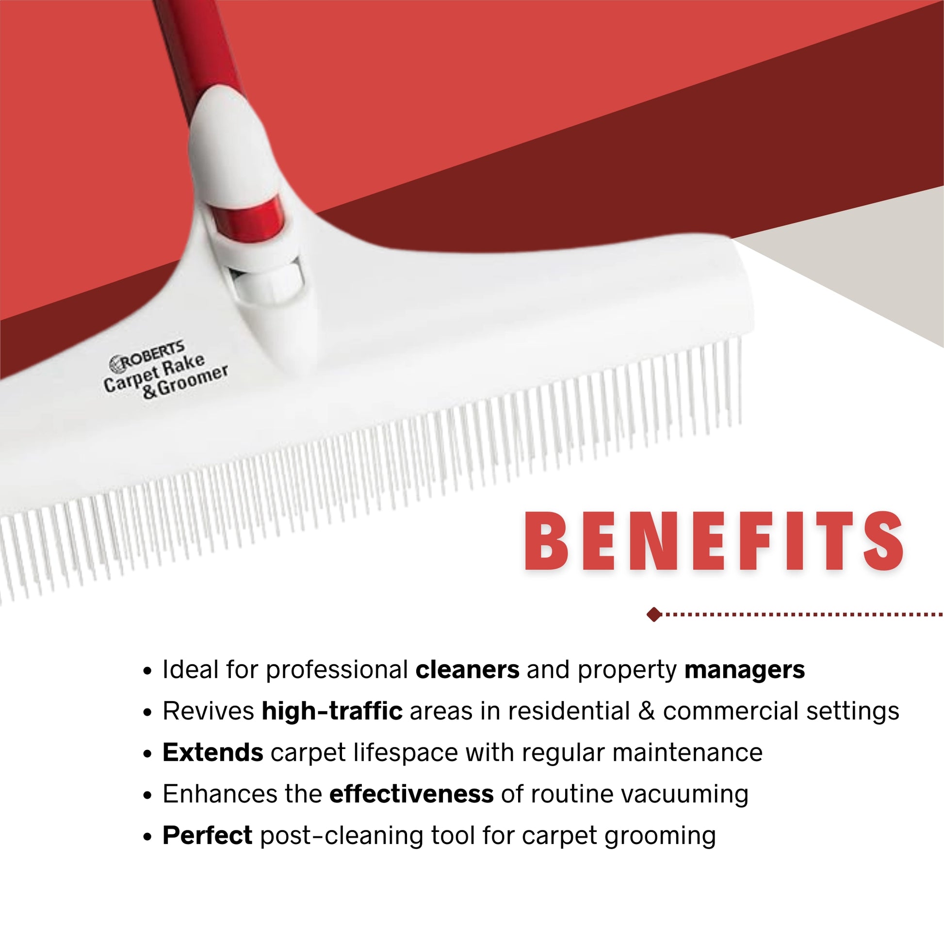 Benefits of using the Roberts Carpet Groomer for carpet restoration and maintenance
